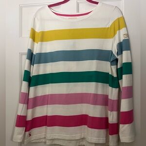 NWT Joules colorful stripe logo long sleeve